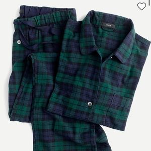 J. Crew Flannel Women’s Pajama Set - Black Watch Tartan (M)